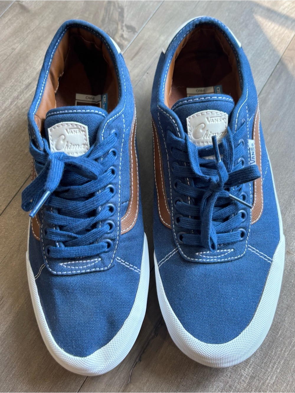 Vans Chima Pro Navy Blue Honey Canvas Skate Shoes Men's Size 8.5 UltraCush